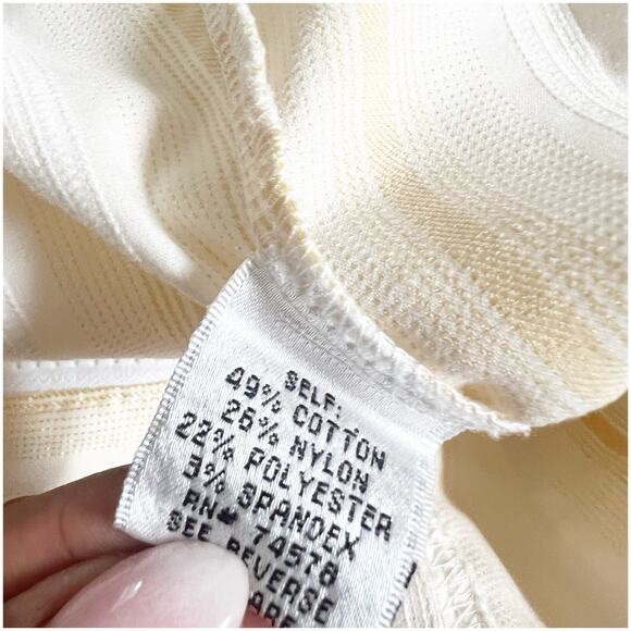 Cache Vintage Y2K Zipper Front Shirt Metallic Stripe Size Large Yellow White - Picture 11 of 14